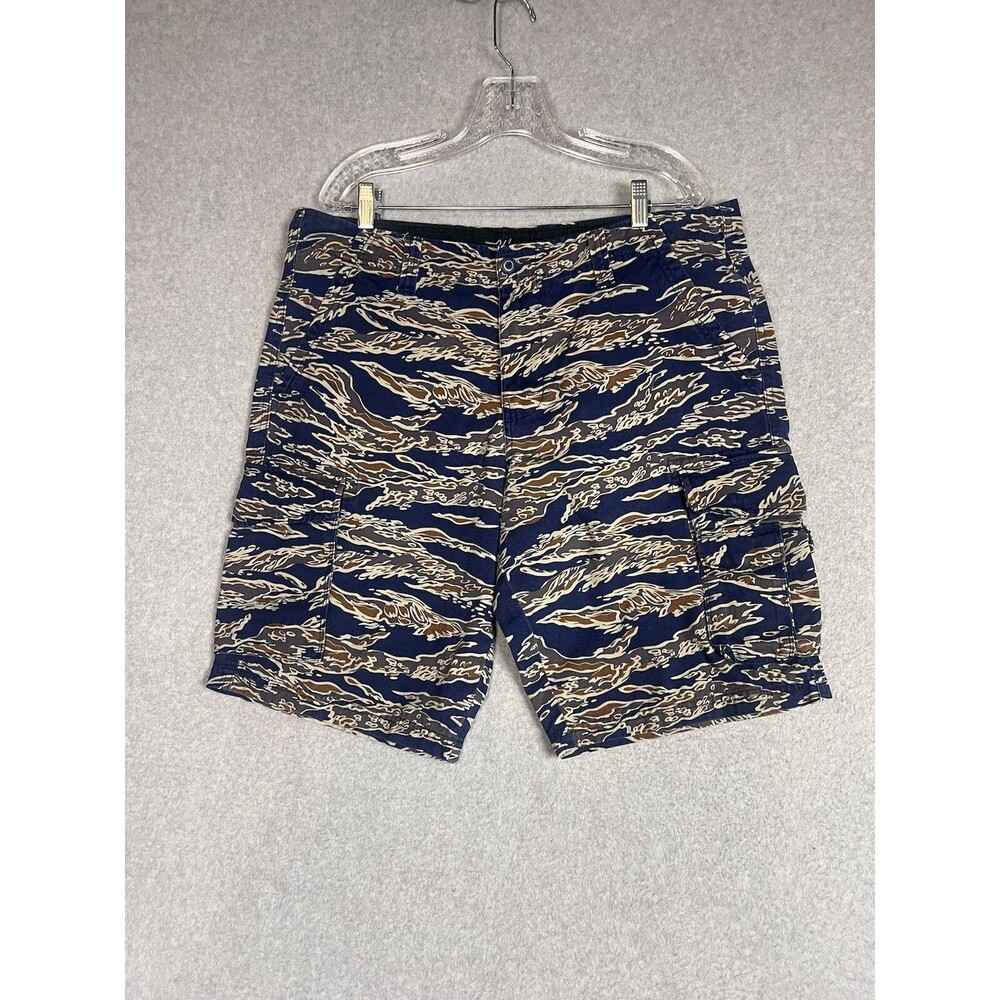 Waimea Cargo Shorts Mens 36 Blue Tigger  Camo Print  Shorts Cotton